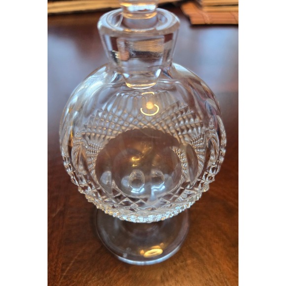 Waterford Crystal Lismore Perfume Bottle with Stopper Pedestal Base Clear Irish - Picture 7 of 10